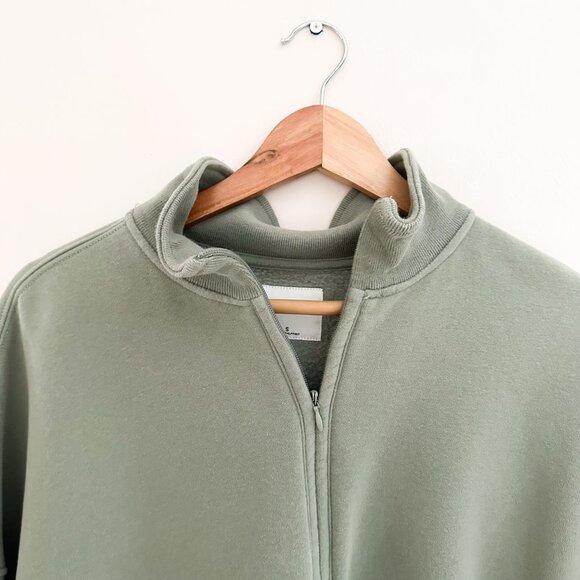 Abercrombie & Fitch Essential Sunday Half-Zip Sweatshirt - Green Size Small - Picture 2 of 5